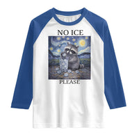 No Ice Please Raglan Shirt Starry Night Raccoon Trash Panda Anti ICE Meme