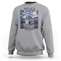 No Ice Please Sweatshirt Starry Night Raccoon Trash Panda Anti ICE Meme