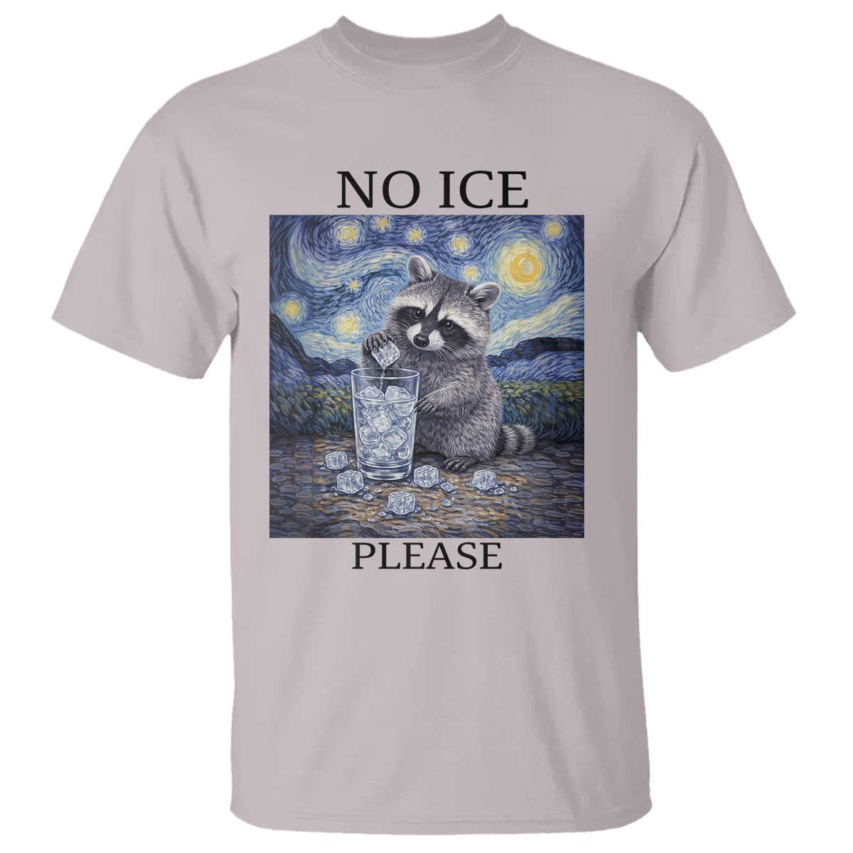 No Ice Please T Shirt Starry Night Raccoon Trash Panda Anti ICE Meme
