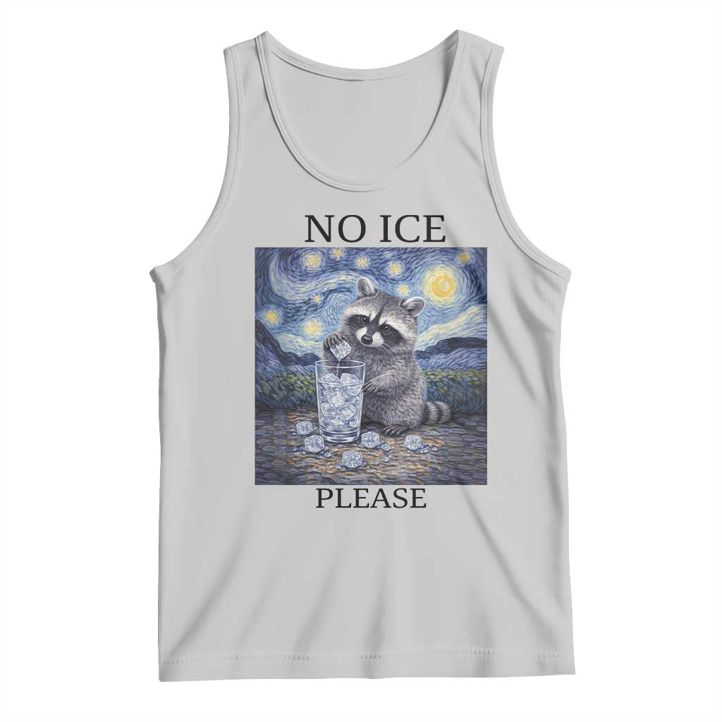 No Ice Please Tank Top Starry Night Raccoon Trash Panda Anti ICE Meme