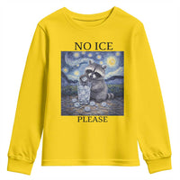 No Ice Please Youth Sweatshirt Starry Night Raccoon Trash Panda Anti ICE Meme