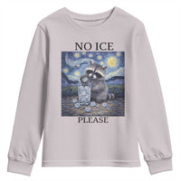 No Ice Please Youth Sweatshirt Starry Night Raccoon Trash Panda Anti ICE Meme
