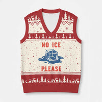 No Ice Please V-Neck Knit Sweater Vest Funny Ice Cube Anti ICE Deportation Human Rights