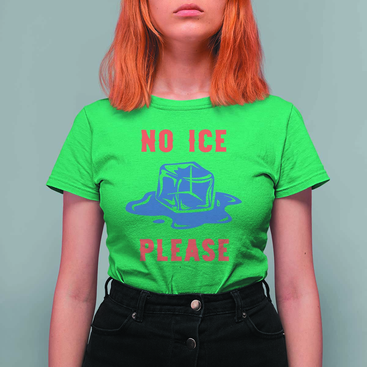 No Ice Please T Shirt For Women Funny Ice Cube Anti ICE Deportation Human Rights