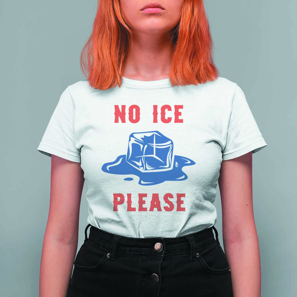 No Ice Please T Shirt For Women Funny Ice Cube Anti ICE Deportation Human Rights