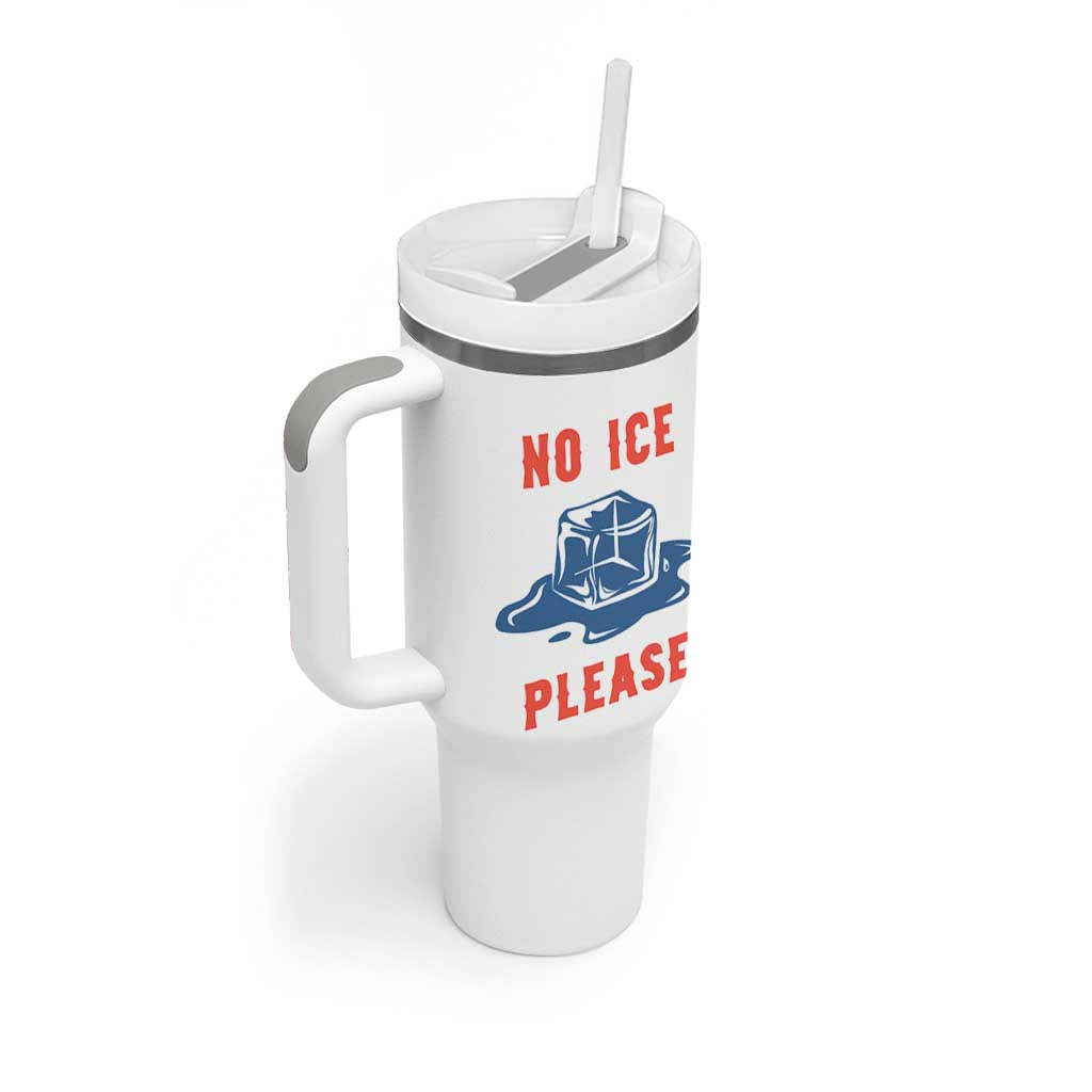 No Ice Please Tumbler With Handle Funny Ice Cube Anti ICE Deportation Human Rights