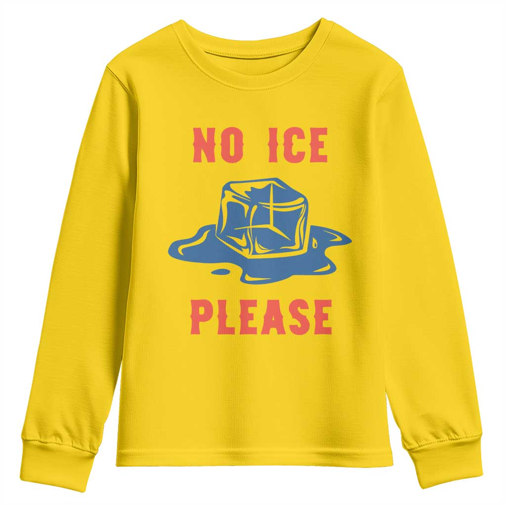No Ice Please Youth Sweatshirt Funny Ice Cube Anti ICE Deportation Human Rights