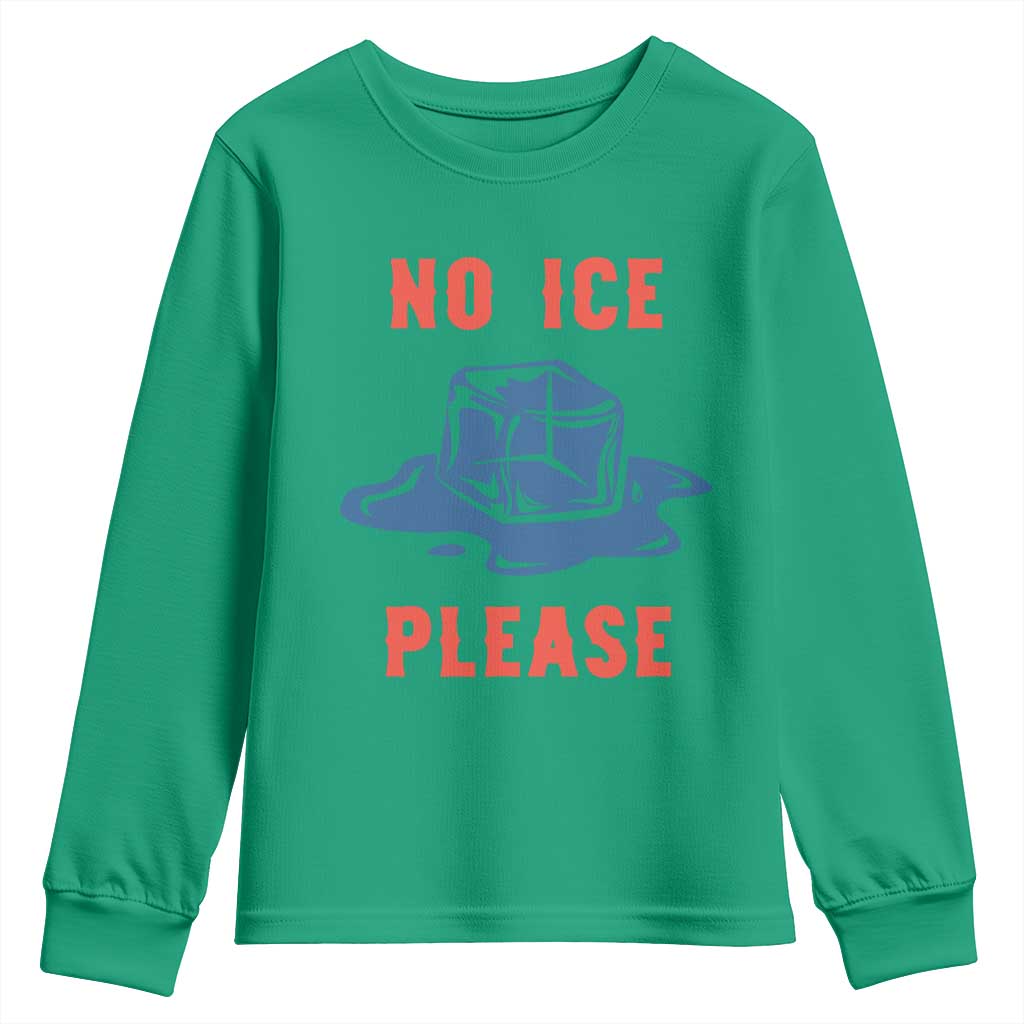 No Ice Please Youth Sweatshirt Funny Ice Cube Anti ICE Deportation Human Rights