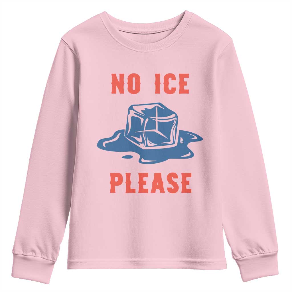 No Ice Please Youth Sweatshirt Funny Ice Cube Anti ICE Deportation Human Rights