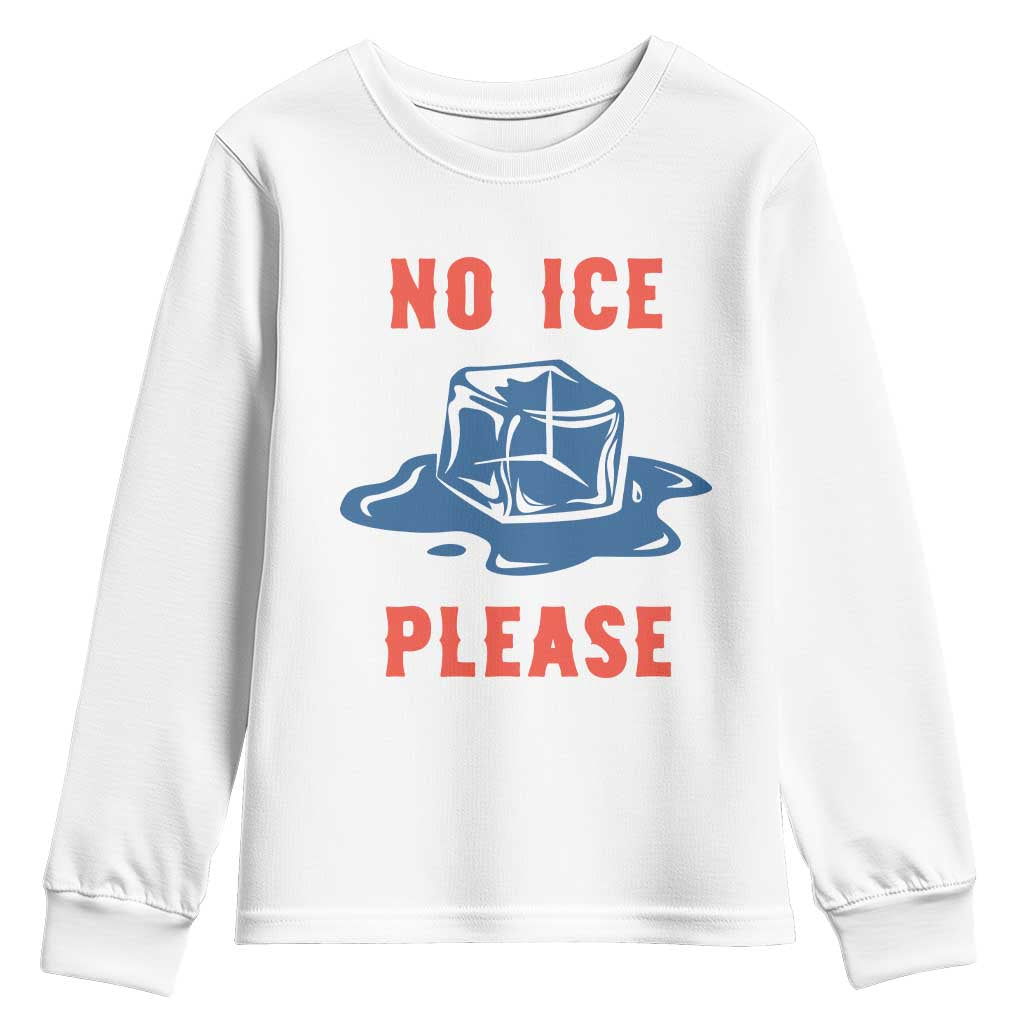 No Ice Please Youth Sweatshirt Funny Ice Cube Anti ICE Deportation Human Rights