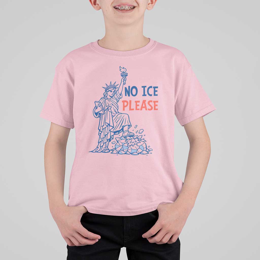 No Ice Please T Shirt For Kid Funny Statue of Liberty Anti ICE Deportation Human Rights