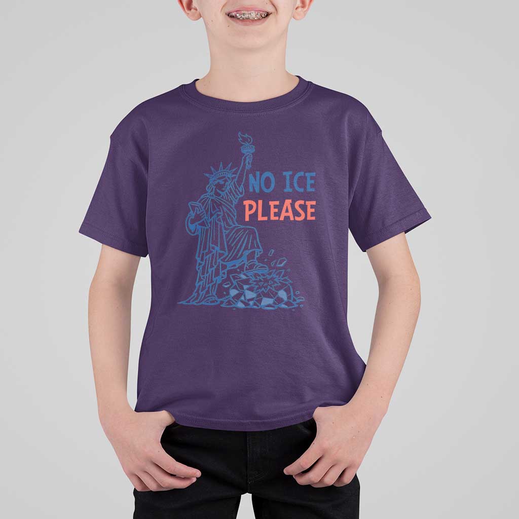 No Ice Please T Shirt For Kid Funny Statue of Liberty Anti ICE Deportation Human Rights