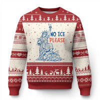 No Ice Please Ugly Christmas Sweater Funny Statue of Liberty Anti ICE Deportation Human Rights