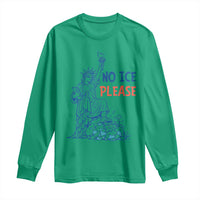 No Ice Please Long Sleeve Shirt Funny Statue of Liberty Anti ICE Deportation Human Rights