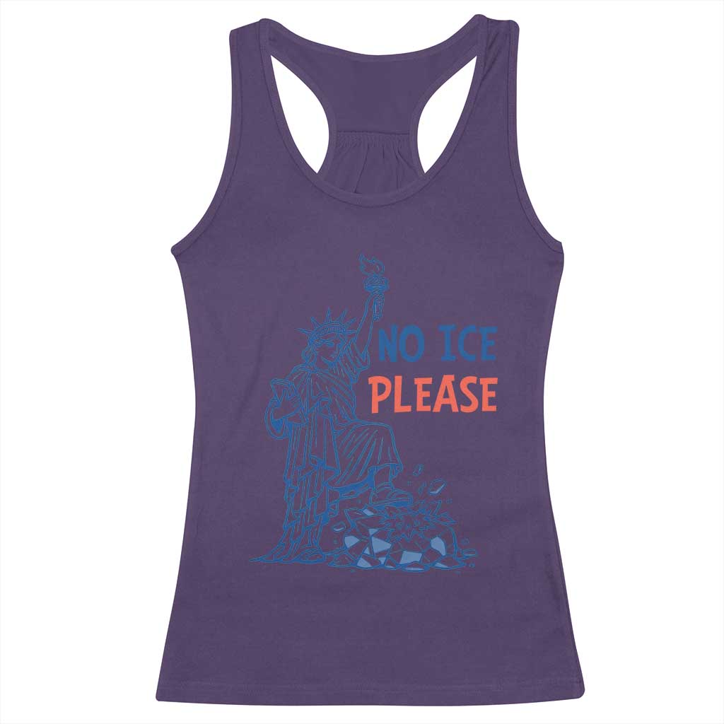 No Ice Please Racerback Tank Top Funny Statue of Liberty Anti ICE Deportation Human Rights