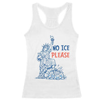 No Ice Please Racerback Tank Top Funny Statue of Liberty Anti ICE Deportation Human Rights