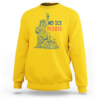 No Ice Please Sweatshirt Funny Statue of Liberty Anti ICE Deportation Human Rights