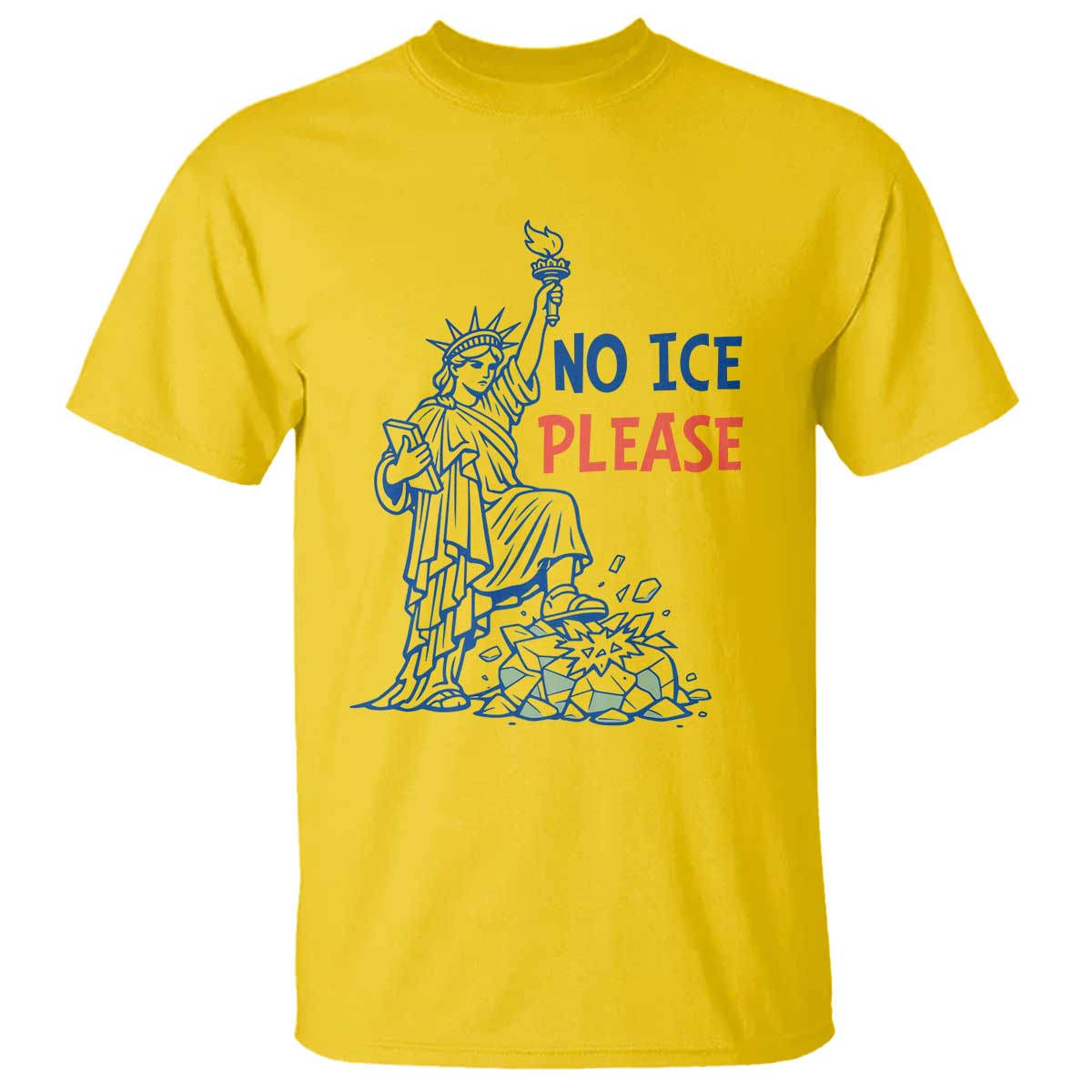 No Ice Please T Shirt Funny Statue of Liberty Anti ICE Deportation Human Rights