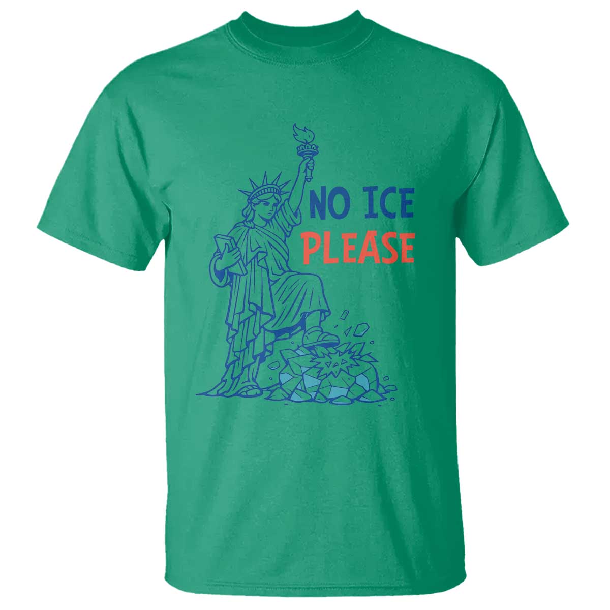 No Ice Please T Shirt Funny Statue of Liberty Anti ICE Deportation Human Rights