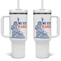 No Ice Please Tumbler With Handle Funny Statue of Liberty Anti ICE Deportation Human Rights
