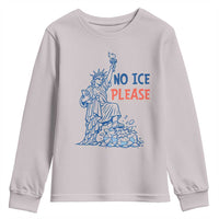 No Ice Please Youth Sweatshirt Funny Statue of Liberty Anti ICE Deportation Human Rights