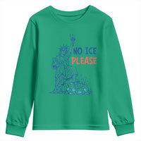 No Ice Please Youth Sweatshirt Funny Statue of Liberty Anti ICE Deportation Human Rights
