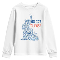No Ice Please Youth Sweatshirt Funny Statue of Liberty Anti ICE Deportation Human Rights