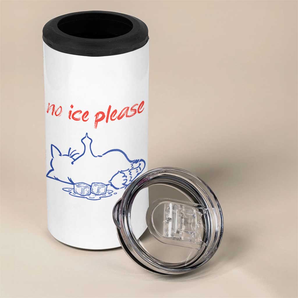 No Ice Please 4 in 1 Can Cooler Tumbler Funny Cat Anti ICE Deportation Human Rights