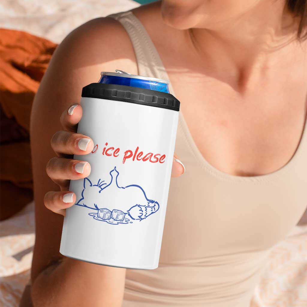 No Ice Please 4 in 1 Can Cooler Tumbler Funny Cat Anti ICE Deportation Human Rights