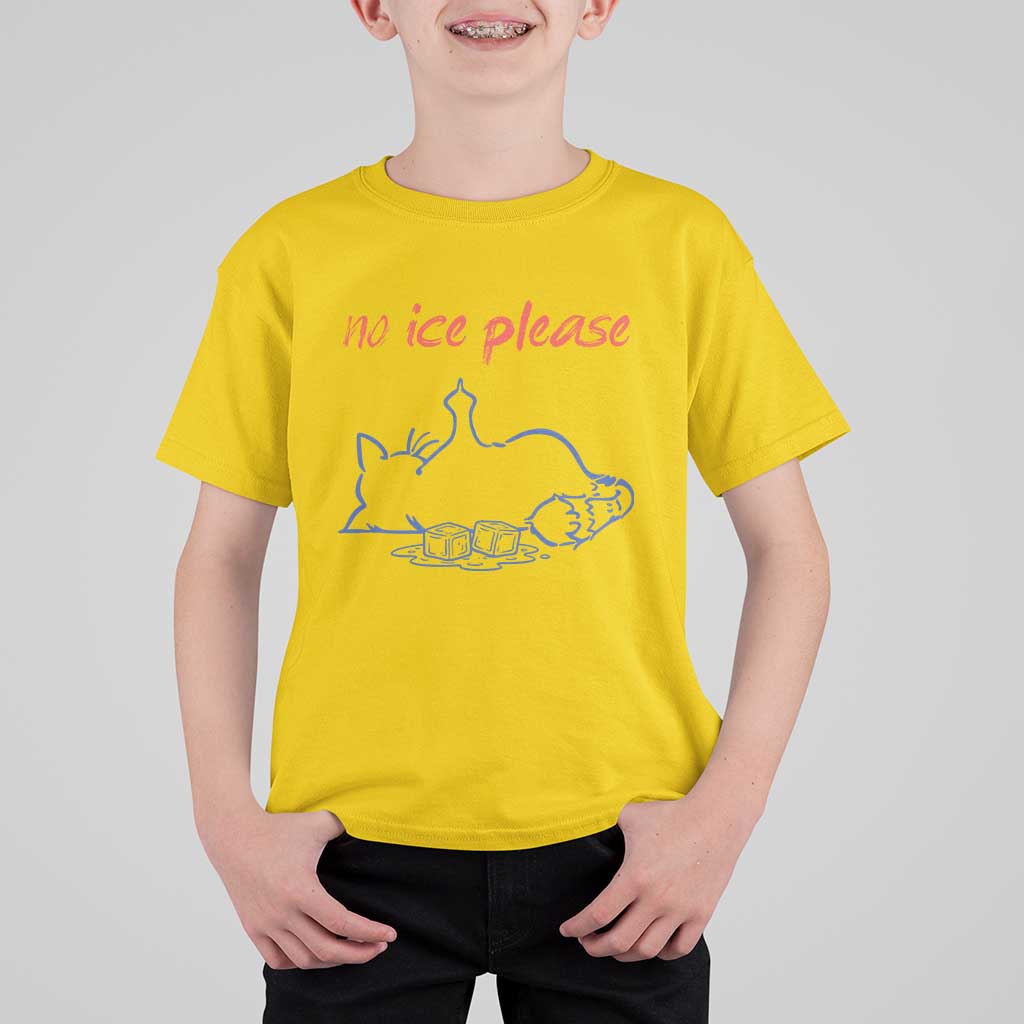 No Ice Please T Shirt For Kid Funny Cat Anti ICE Deportation Human Rights