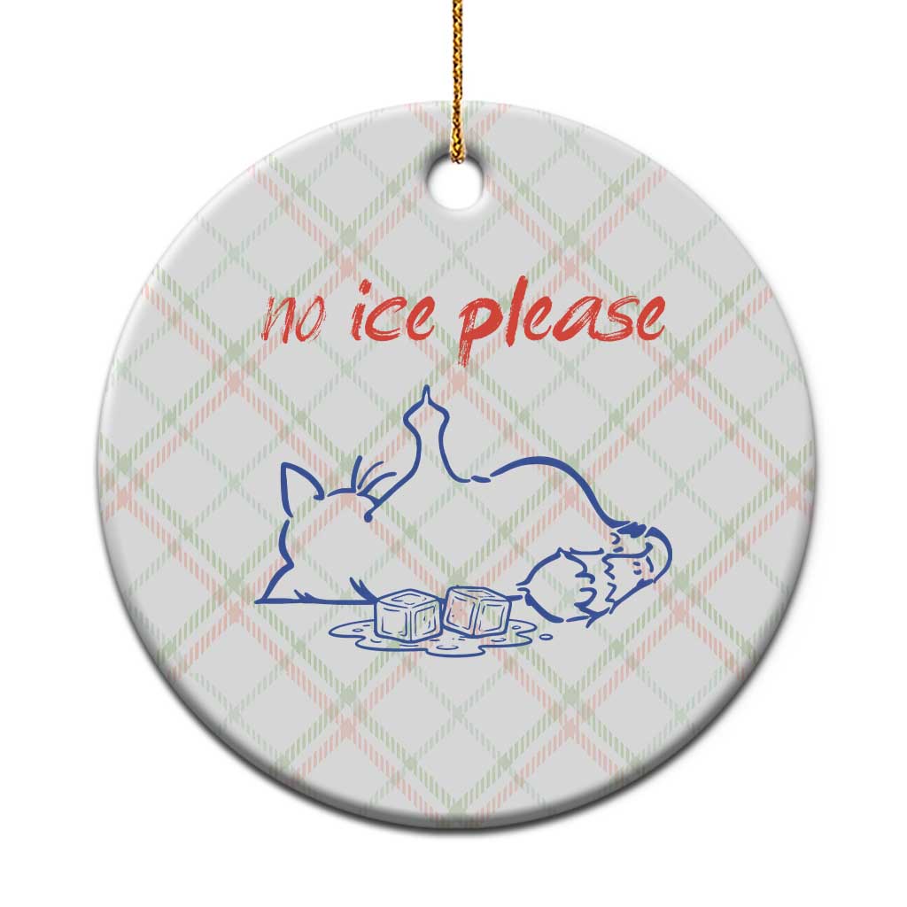 No Ice Please Ceramic Ornament Funny Cat Anti ICE Deportation Human Rights