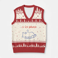 No Ice Please V-Neck Knit Sweater Vest Funny Cat Anti ICE Deportation Human Rights
