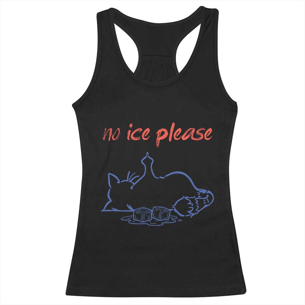 No Ice Please Racerback Tank Top Funny Cat Anti ICE Deportation Human Rights