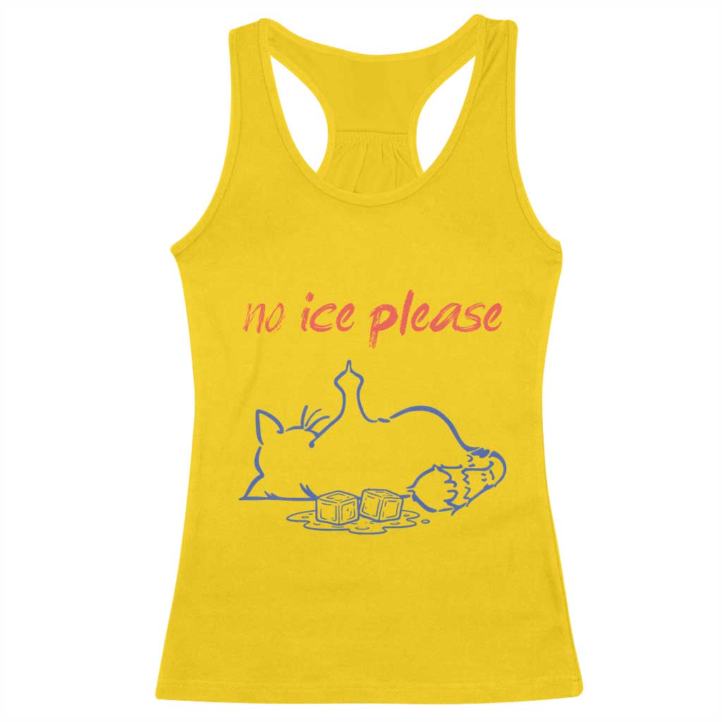 No Ice Please Racerback Tank Top Funny Cat Anti ICE Deportation Human Rights
