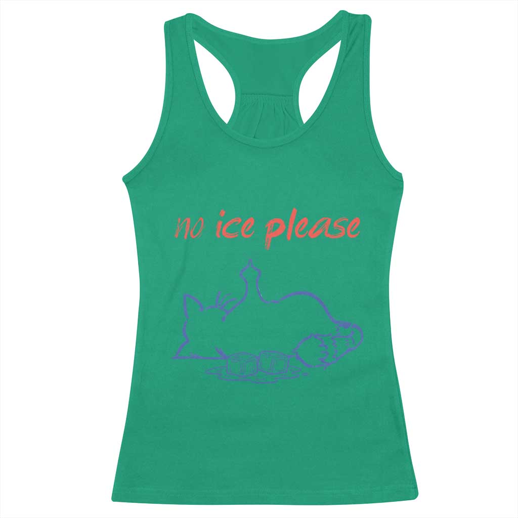No Ice Please Racerback Tank Top Funny Cat Anti ICE Deportation Human Rights