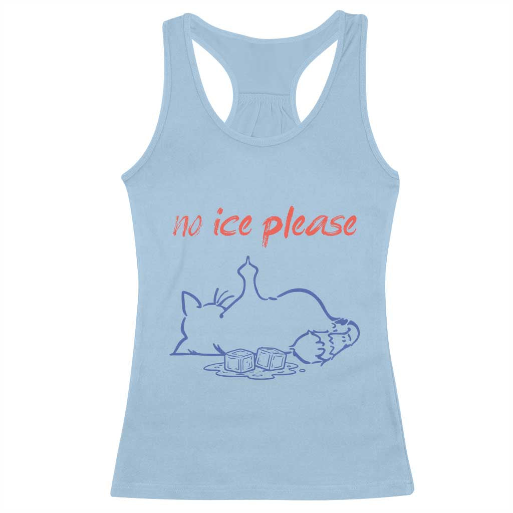 No Ice Please Racerback Tank Top Funny Cat Anti ICE Deportation Human Rights