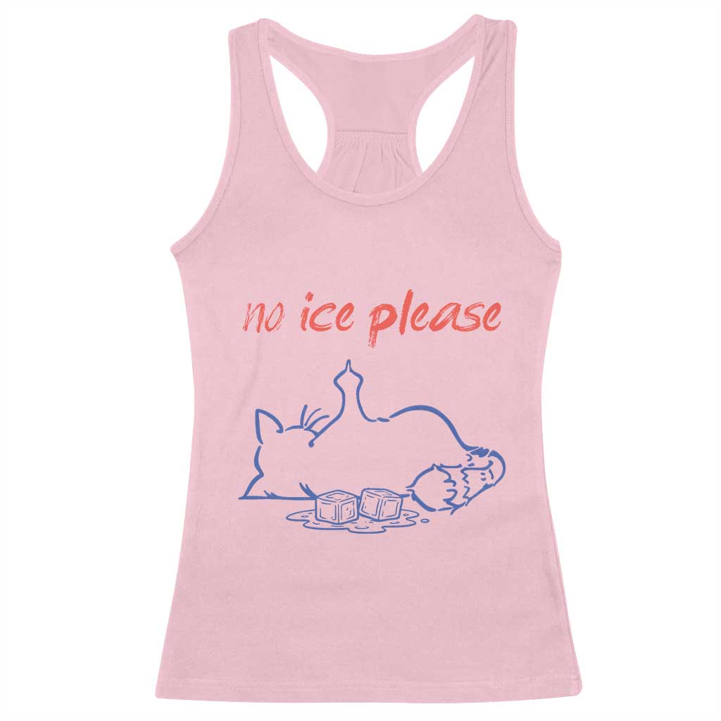 No Ice Please Racerback Tank Top Funny Cat Anti ICE Deportation Human Rights