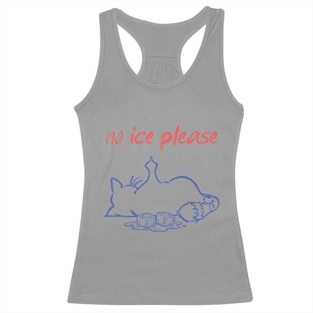 No Ice Please Racerback Tank Top Funny Cat Anti ICE Deportation Human Rights