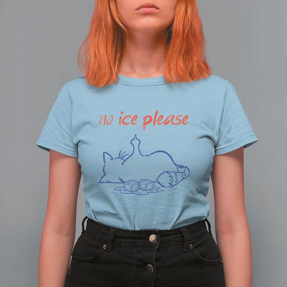 No Ice Please T Shirt For Women Funny Cat Anti ICE Deportation Human Rights