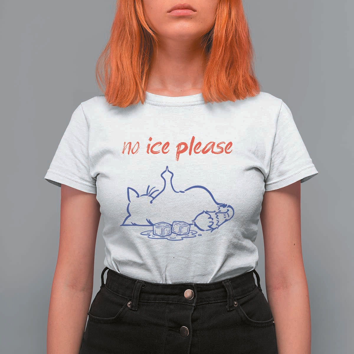 No Ice Please T Shirt For Women Funny Cat Anti ICE Deportation Human Rights