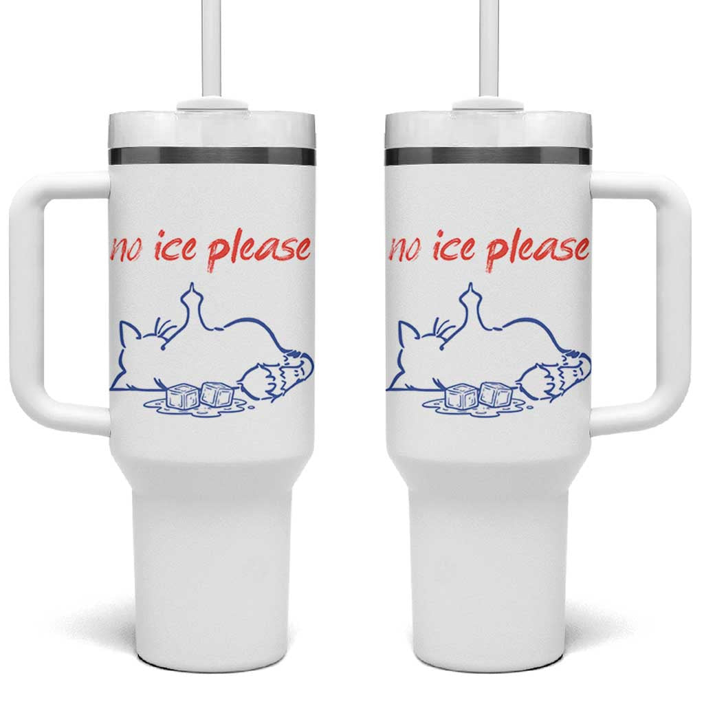 No Ice Please Tumbler With Handle Funny Cat Anti ICE Deportation Human Rights