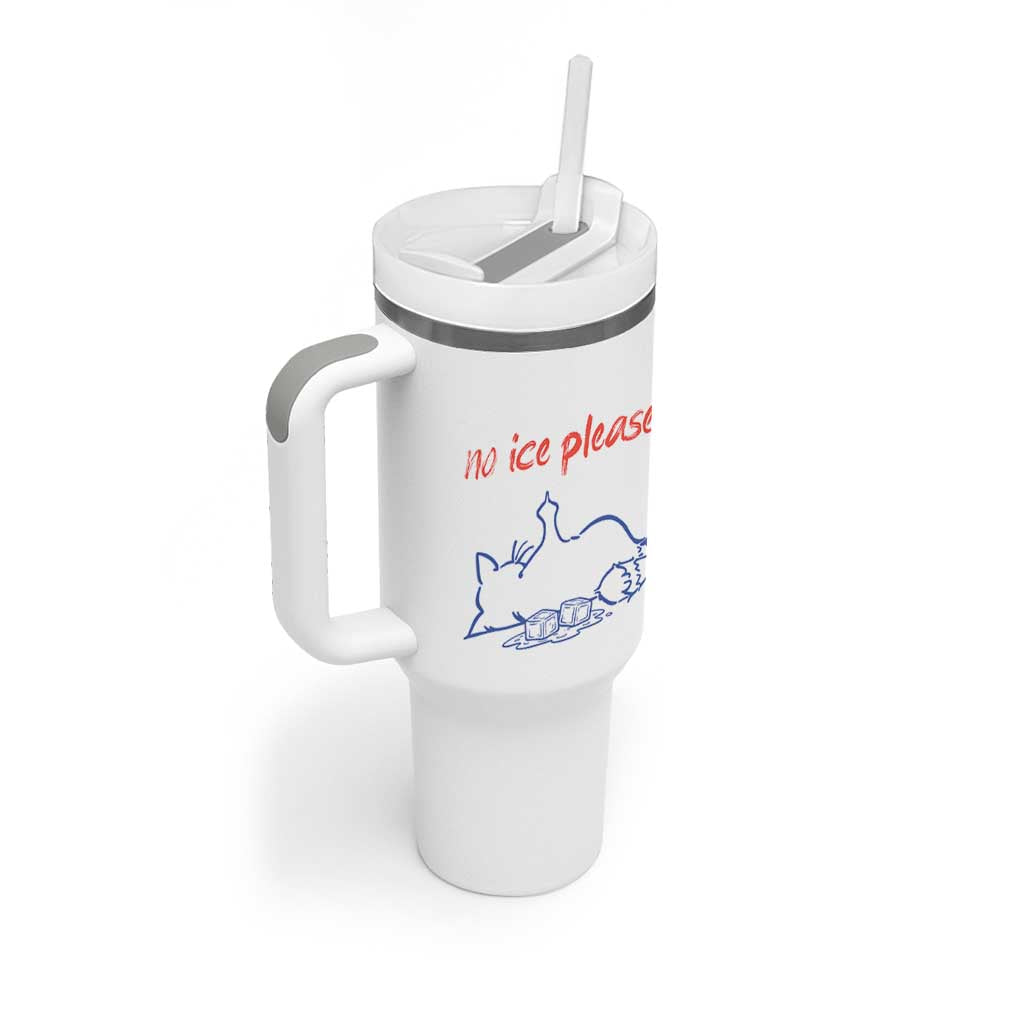 No Ice Please Tumbler With Handle Funny Cat Anti ICE Deportation Human Rights