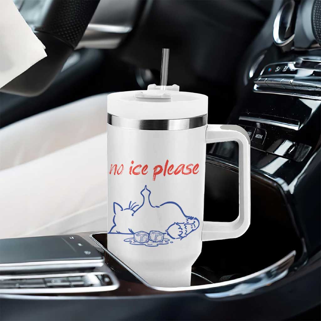 No Ice Please Tumbler With Handle Funny Cat Anti ICE Deportation Human Rights