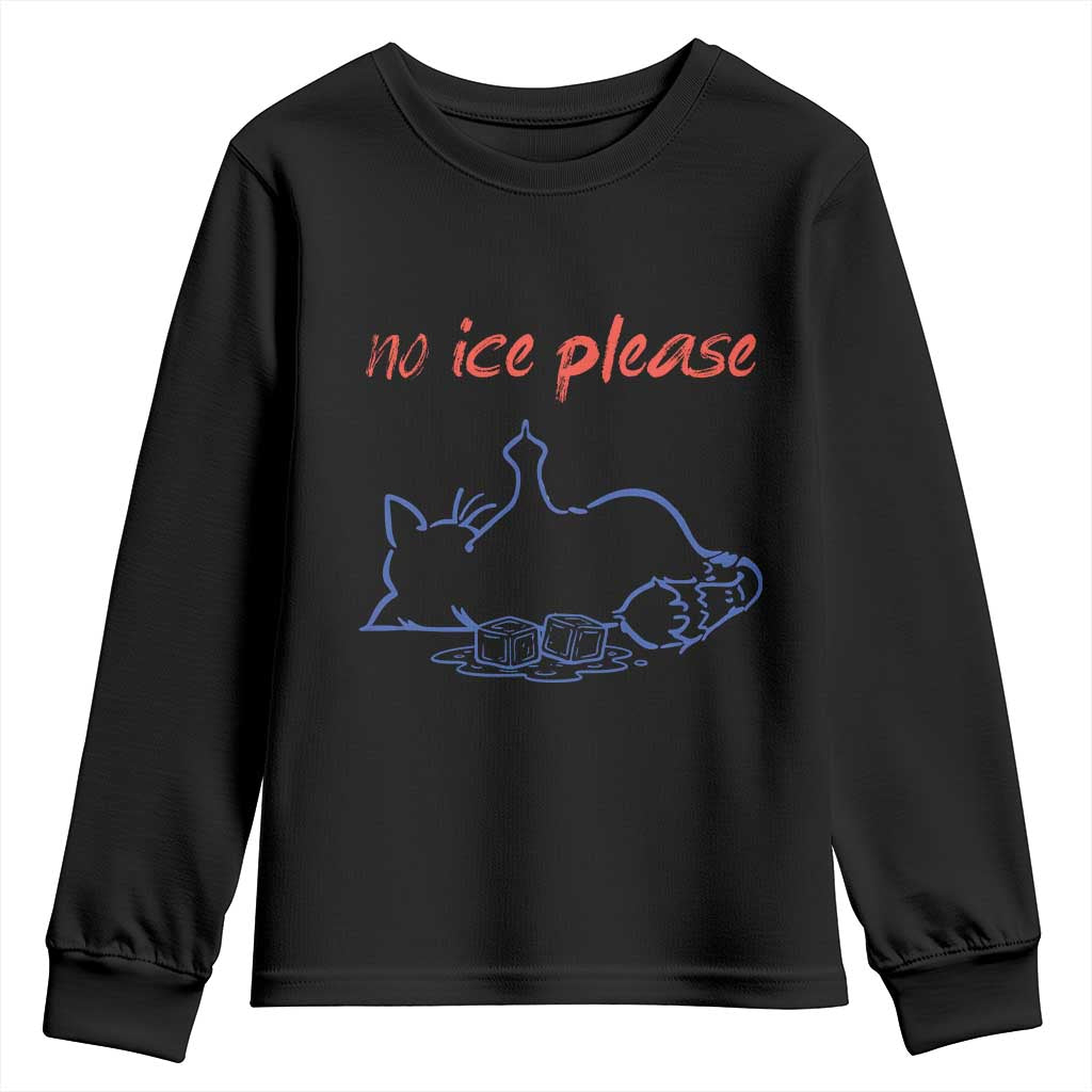 No Ice Please Youth Sweatshirt Funny Cat Anti ICE Deportation Human Rights