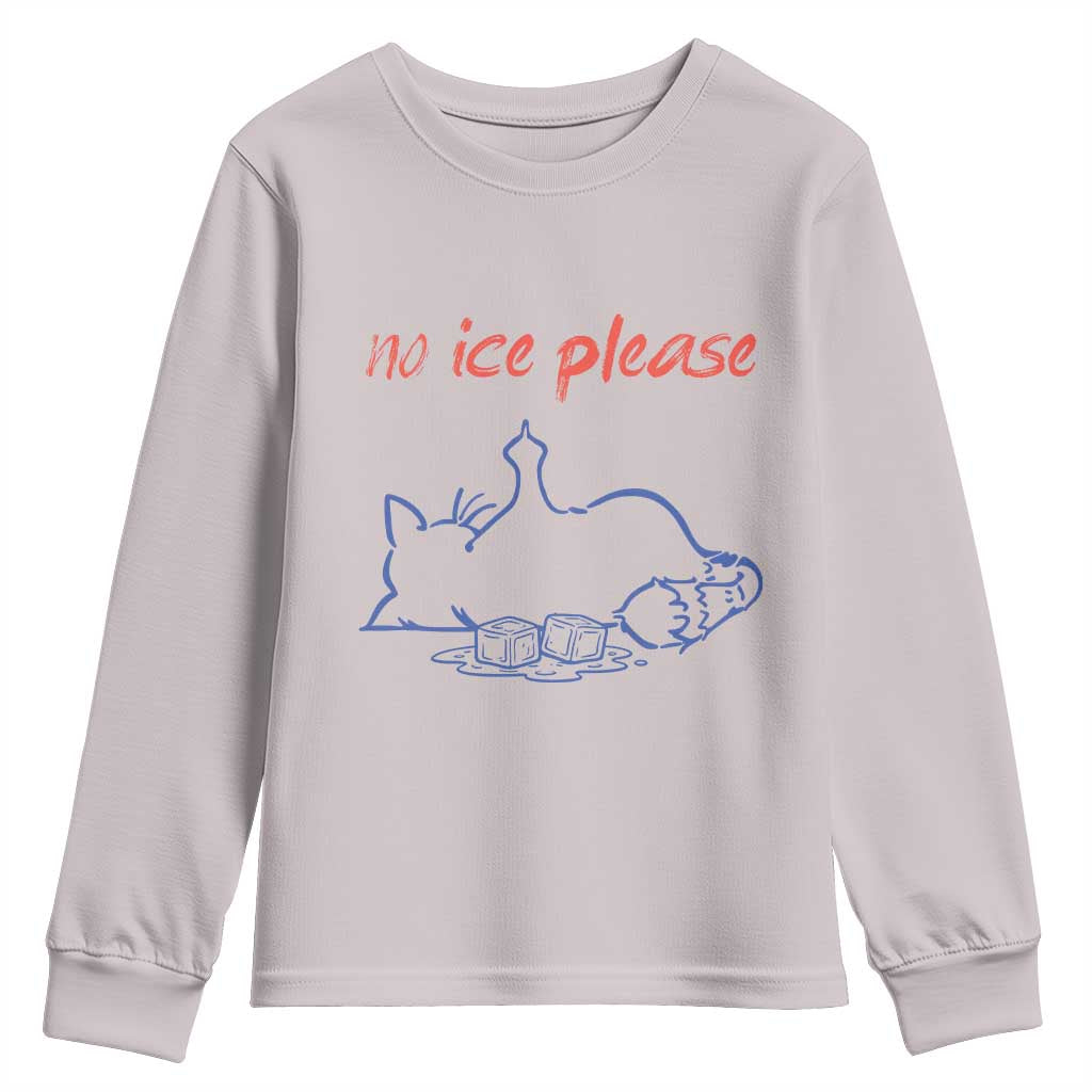 No Ice Please Youth Sweatshirt Funny Cat Anti ICE Deportation Human Rights