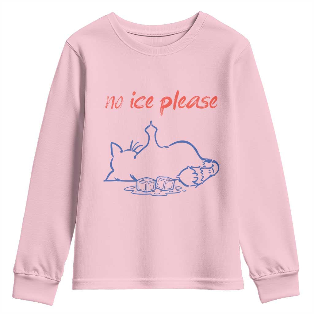 No Ice Please Youth Sweatshirt Funny Cat Anti ICE Deportation Human Rights