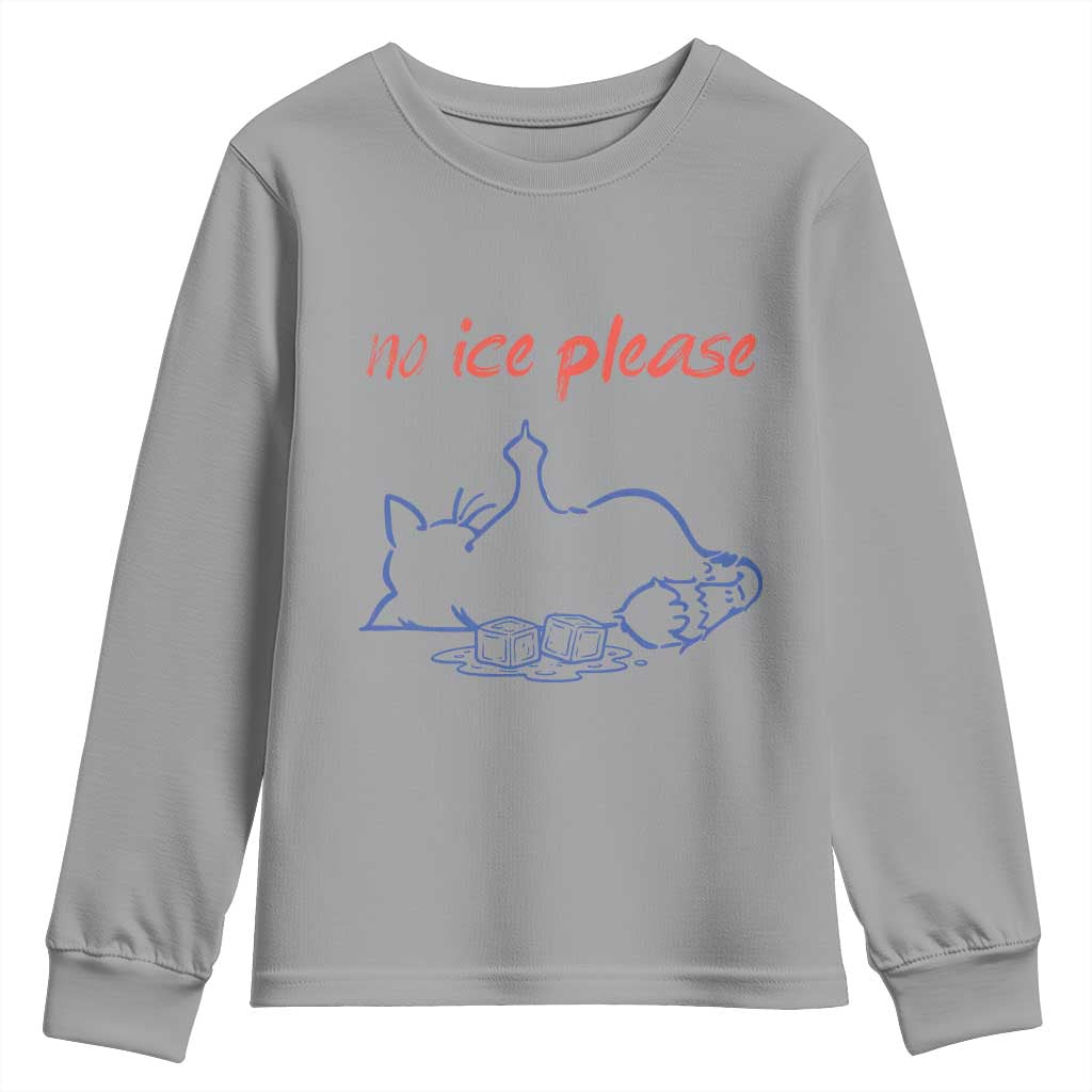 No Ice Please Youth Sweatshirt Funny Cat Anti ICE Deportation Human Rights