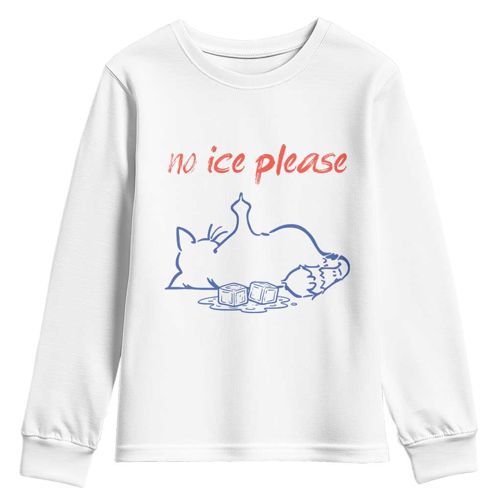 No Ice Please Youth Sweatshirt Funny Cat Anti ICE Deportation Human Rights