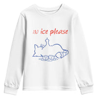 No Ice Please Youth Sweatshirt Funny Cat Anti ICE Deportation Human Rights