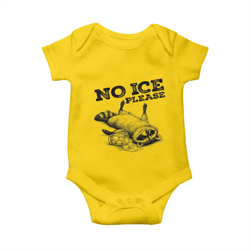 No Ice Please Baby Onesie Funny Raccoon Anti ICE Deportation Human Rights